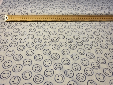 Baumwoll-Jersey Smileys Hilco Blau