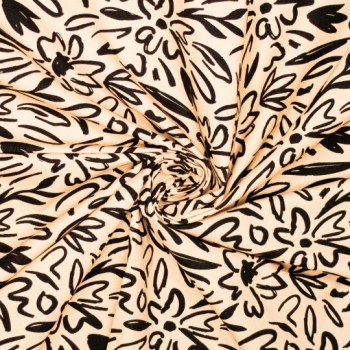 Canvas "Flowers"-beige/schwarz