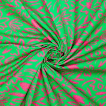 Canvas "Flowers"-grün/pink