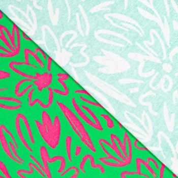 Canvas "Flowers"-grün/pink