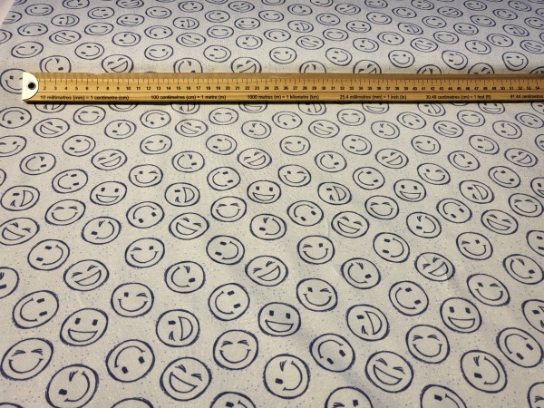 Baumwoll-Jersey Smileys Hilco Blau