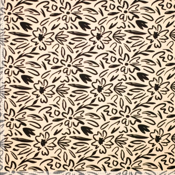 Canvas "Flowers"-beige/schwarz