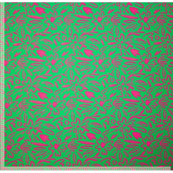 Canvas "Flowers"-grün/pink
